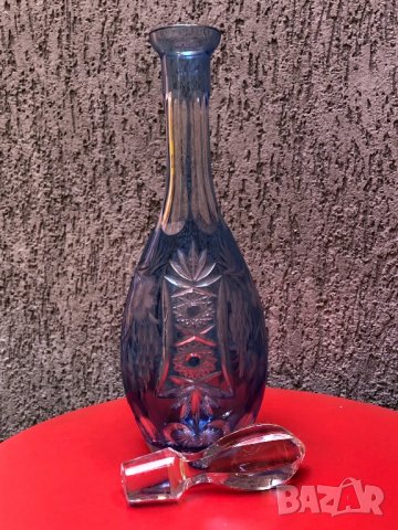 Масивна кристална бутилка-гарафа за алкохол, снимка 4 - Сервизи - 18631217