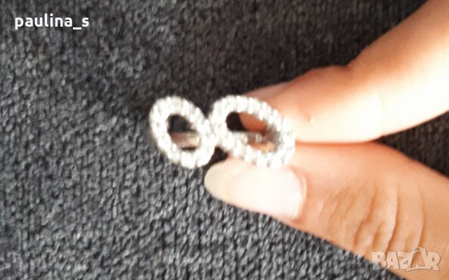Масивен сребърен пръстен проба 925 с кубични циркони / инфинити дизайн, снимка 2 - Пръстени - 26186417