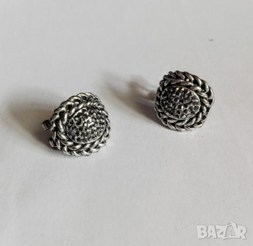 Ретро обеци с миниатюрни бели топази, снимка 5 - Обеци - 25107936