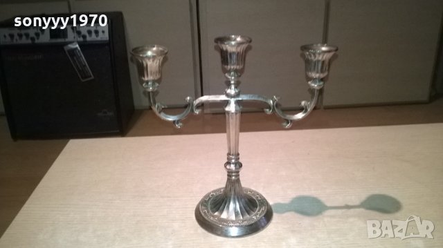 Silver plated-made in hong kong-антика-свещник- внос швеицария