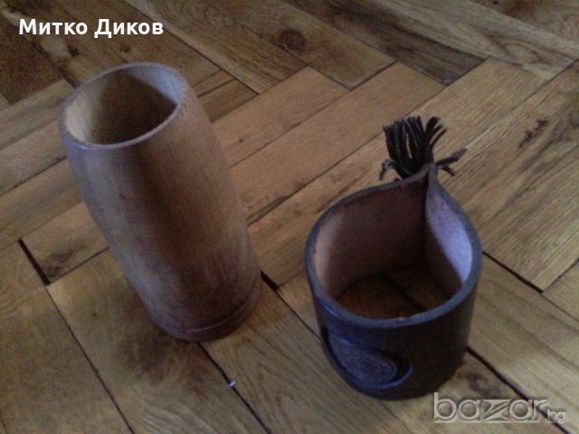 Чаша за моливи с калъф естествена кожа, снимка 4 - Декорация за дома - 19796383