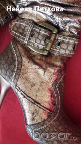 Дамски ботуши средно висок ток малък размер 35, снимка 5 - Дамски ботуши - 12015417