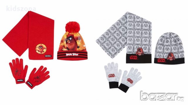 Намалени! Шапка, шал и ръкавици Star Wars и Angry Birds, снимка 1 - Шапки, шалове и ръкавици - 15993020