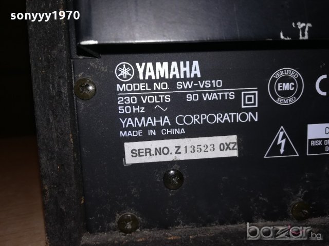 yamaha sv-vs10 powered subwoofer 40х40х20см-внос англия, снимка 12 - Тонколони - 20555531