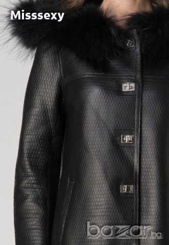 ПРОМО 🍊 GIORGIO PARIS cuirs et fourrures 🍊 Черно кожено дамско яке нов с етикети, снимка 5 - Якета - 16476876