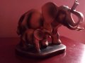 Слон с малко слонче.Масивна,стилизирана пластика, снимка 6