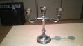 Silver plated-made in hong kong-антика-свещник- внос швеицария, снимка 1