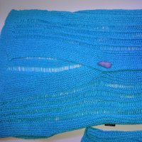 S/M Auzu синя дълга жилетка, фино плетиво – S/Mразмер, снимка 12 - Жилетки - 25152165