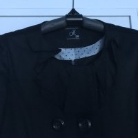 Черен шлифер с ръкав 7/8 , снимка 1 - Палта, манта - 24871407