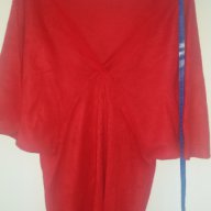 Дамска блуза туника С, М тип прилеп червена, снимка 4 - Туники - 14036663