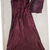Дълга официална рокля в бордо с шал , снимка 1 - Рокли - 22971479