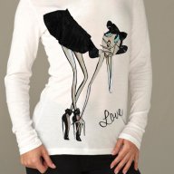 New! Дамска тениска LOVE CHICK! Бъди различна, поръчай модел С ТВОЯ ИДЕЯ!, снимка 2 - Тениски - 14121721