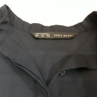 Дамска тъмносиня ефирна риза с дълъг ръкав марка Zara, снимка 2 - Ризи - 24540141