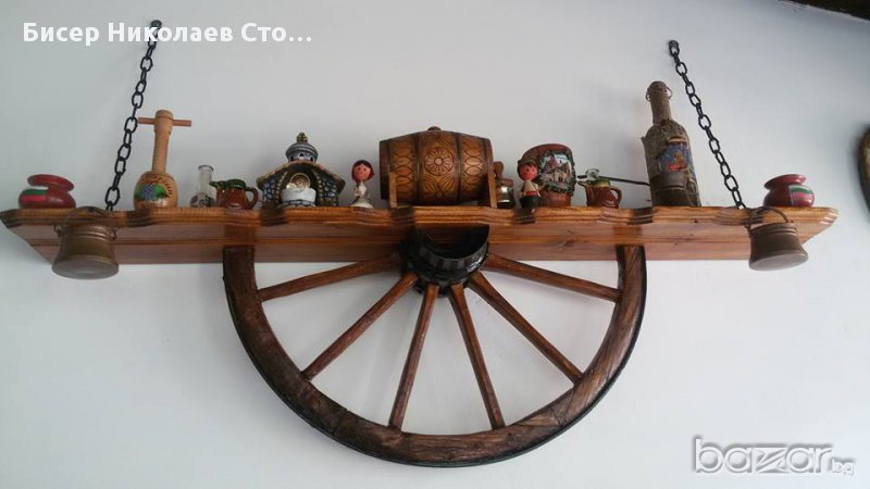 Рафт- етажерка от автентично колело на каруца!!!, снимка 1