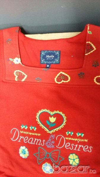 Пижама луксозен комплект с бродерии + чехли 3, снимка 1