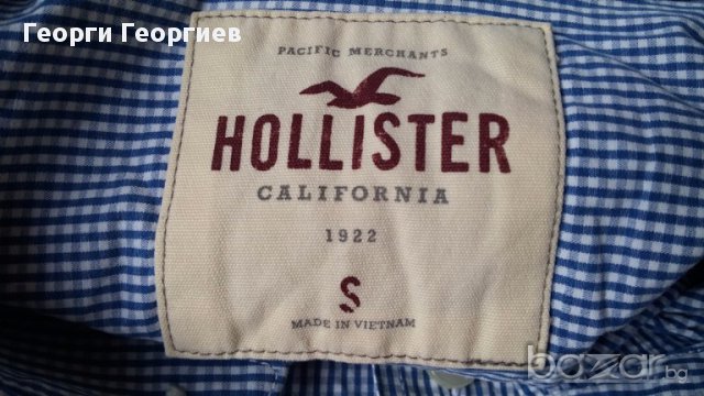 Мъжка риза Holister/Холистър, 100% оригинал, прекрасен син цвят, високо качество на използваните мат, снимка 3 - Ризи - 17619351