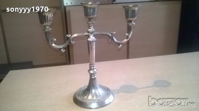 ретро свещник-made in hong kong-silver plated-26х25х12см-внос швеицария, снимка 10 - Антикварни и старинни предмети - 18346050