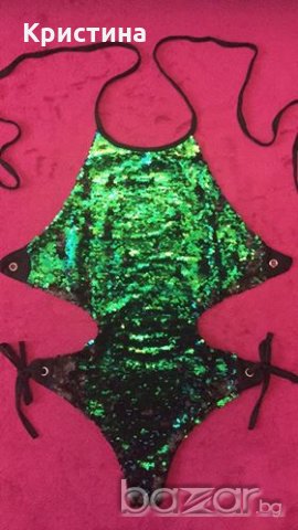 Дамски бански с двуцветни пайети, снимка 5 - Бански костюми - 20389992