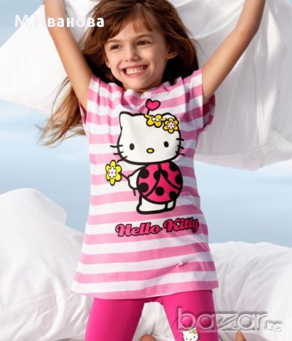 Летен комплект Hello Kitty  блузка + клинче 6-7-8-9 години, снимка 2 - Детски комплекти - 12018569