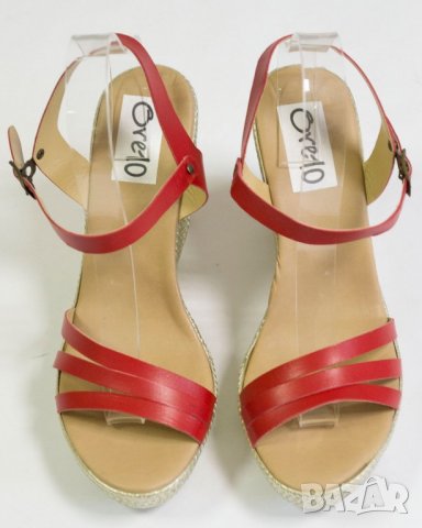 Червени дамски сандали на платформа марка Ore10, снимка 2 - Сандали - 21919295