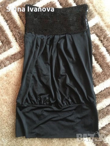 Черна рокля с пайети, снимка 2 - Рокли - 12172487