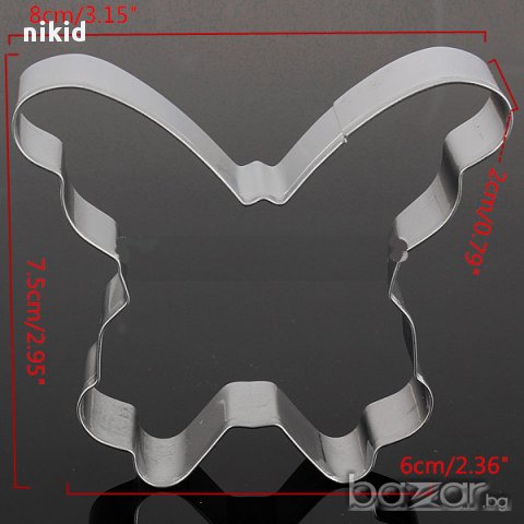 метална форма резец пеперуда украса бисквитки фондан, снимка 3 - Форми - 13464481