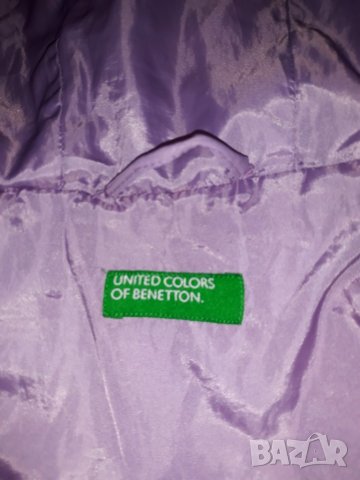 Детско лилаво шушлеково яке с качулка марка United Colors Of Benetton, снимка 3 - Детски якета и елеци - 23793886