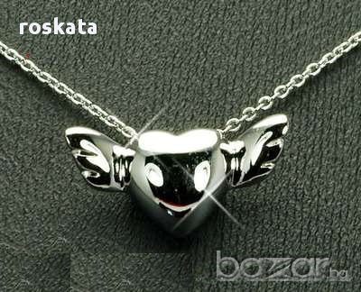 Посребрен синджир с уникално сърце!!! 