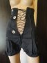 Нов черен къс дамски гащеризон с връзки (тип корсет), къси панталонки, панталони, панталон, блуза, снимка 9