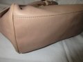 ZARA естествена кожа дамска чанта в цвят пудра, снимка 2