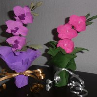 Цветя от хартия-орхидея, снимка 7 - Изкуствени цветя - 24675846