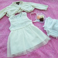 Лот 0-3 месеца рокля болеро и гащички, снимка 13 - Комплекти за бебе - 21856939