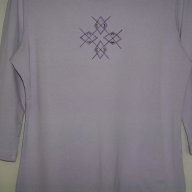 Лилава еластична блуза / голям размер, снимка 2 - Тениски - 14003066