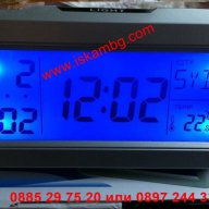 Настолен часовник с термометър+календар и гласов контрол, снимка 1 - Други стоки за дома - 12979313