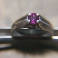 Сребърен пръстен с гранат, снимка 2 - Пръстени - 20899471