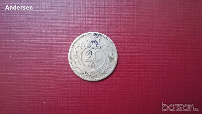 Монета 20 халера-1911 г.- Австрия, снимка 1