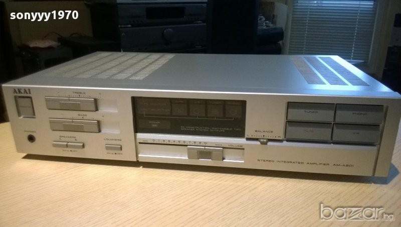 akai am-a201-stereo amplifier-made in japan-внос швеицария, снимка 1