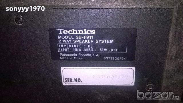 Technics sb-f911 2way/8ohms/2х100watts-внос швеицария, снимка 8 - Тонколони - 12978202