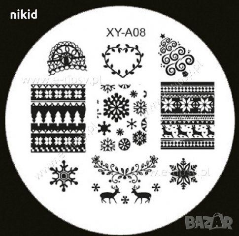 XY-A08 STZ-08 коледна кръгла плочка / щампа шаблон за печат на нокти коледен маникюр