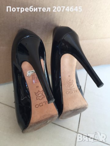 Aldo обувки на ток от черен лак с платформа N38, снимка 7 - Дамски обувки на ток - 22787663
