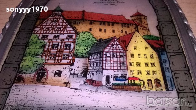Nurnberg-germany-27х20см-витраж-ретро колекция-внос швеицария, снимка 10 - Антикварни и старинни предмети - 17306077
