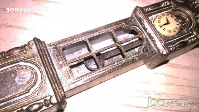Мини ретро колекция часовник с махало-месинг-9х3х2см-внос швеицария, снимка 7 - Антикварни и старинни предмети - 17522437