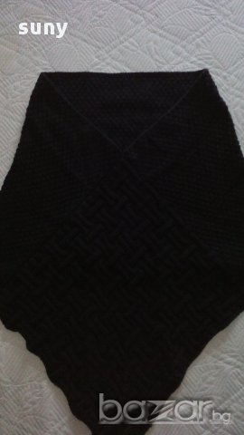 Дамско пончо - черно, снимка 1 - Блузи с дълъг ръкав и пуловери - 17082801