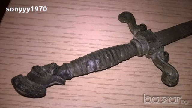 АНТИКИ-Два стари МЕТАЛНИ ножа-31х7см-внос швеицария, снимка 7 - Антикварни и старинни предмети - 17815566