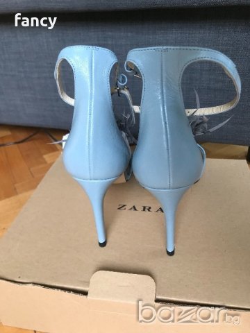 Елегантни сандали Zara, декорирани с пера и камъни, снимка 4 - Дамски елегантни обувки - 21452028