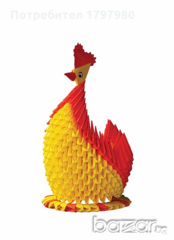 Комплект за изработване на модулно оригами Кокошка, снимка 4 - Други - 19519964