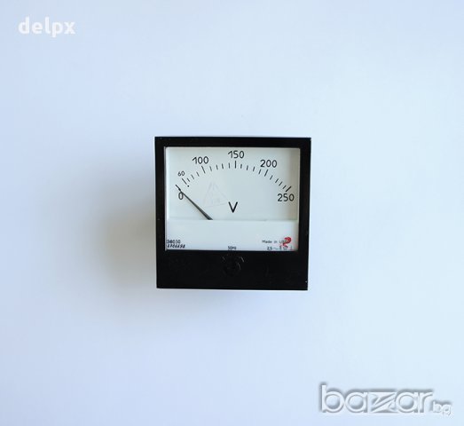 Руски волтметър AC директен 250V Ф75mm, снимка 1