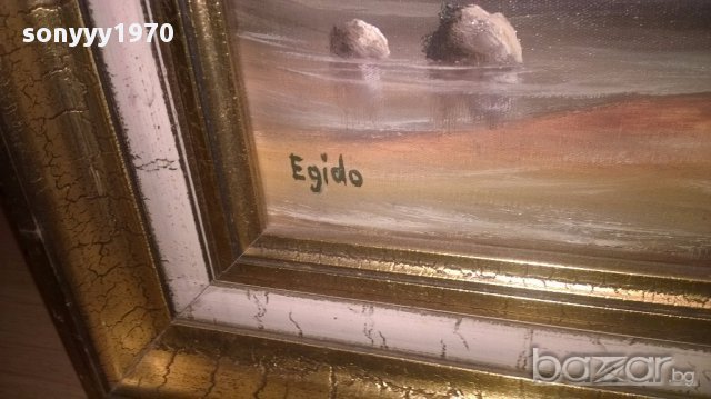 Egido-Огромна картина-платно/масло 114/64см-внос от канарските острови, снимка 11 - Антикварни и старинни предмети - 16072686