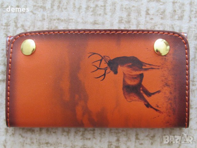 Автентичен кожен ключодържател с елен лос от Монголия-26, снимка 2 - Други - 25850377