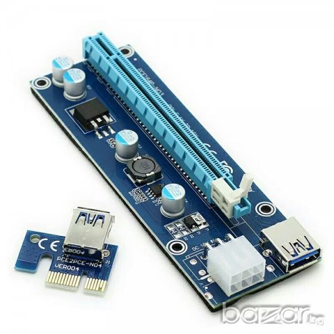 PCI-E PCI E Express 1X to 16X Riser Card + USB 3.0 Extender Cable, снимка 6 - Кабели и адаптери - 21031280